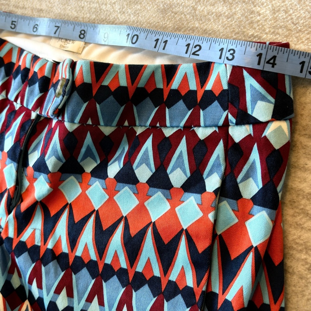 J. Crew Colorful Mosaic Printed 3" Chino Shorts Style 37569 Size 0 Low Rise Boho - Picture 4 of 7